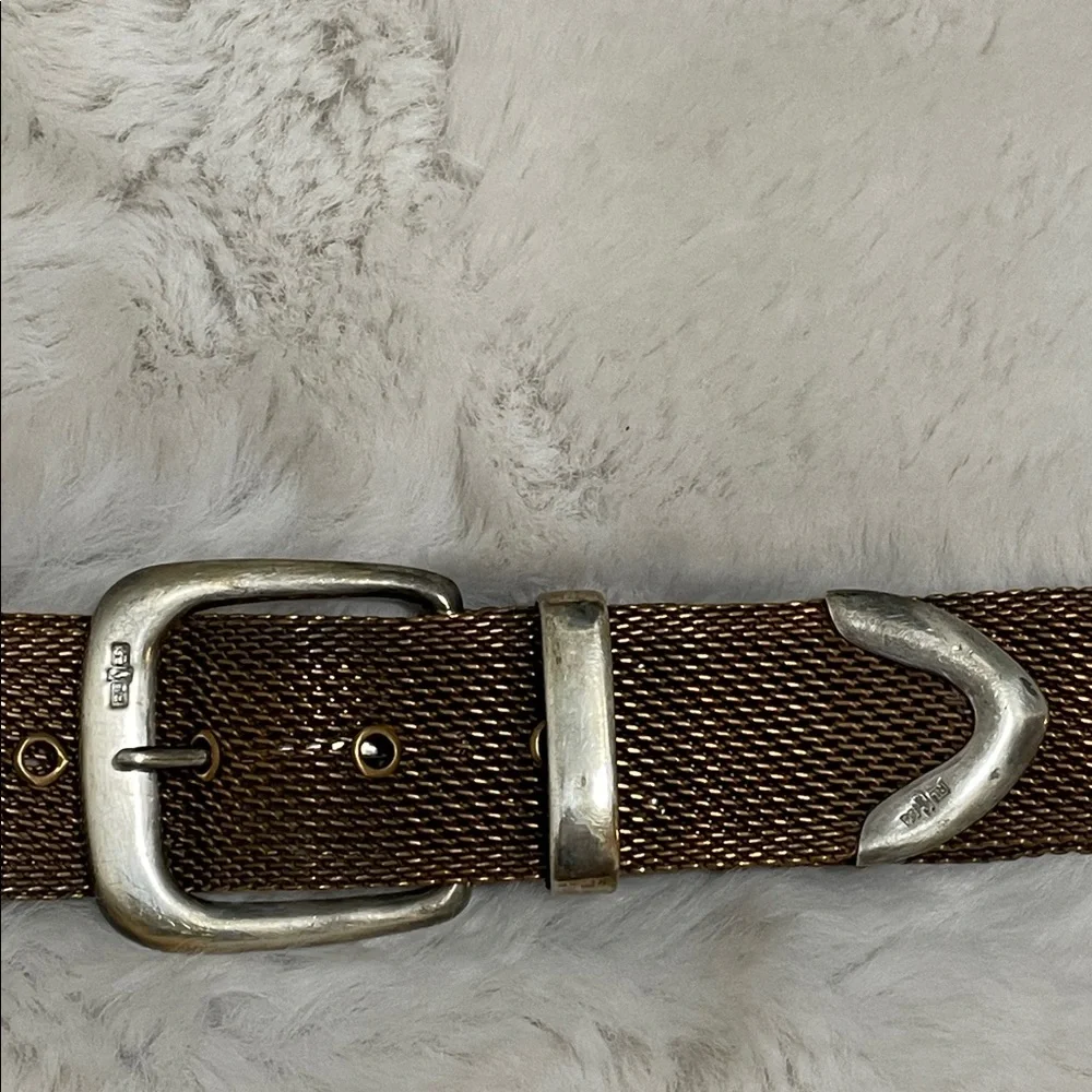 VTG Ralph Lauren Metal Mesh Belt with Silver Buckle